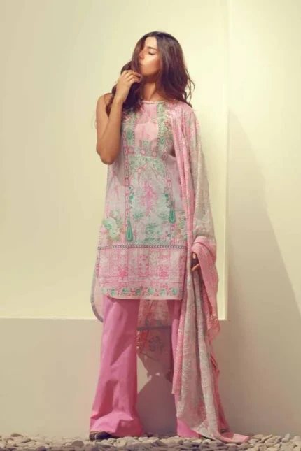 LAWN 05 PINK 3P EMB. ALKARAM